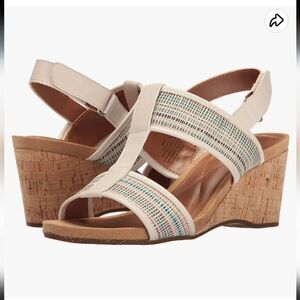 EASY SPIRITS BACK STRAP OPEN TOE MULTI-COLOR WEDGE STYLE SANDAL